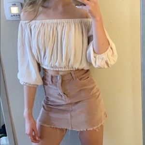 Light pink puffy tube top